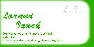 lorand vanek business card